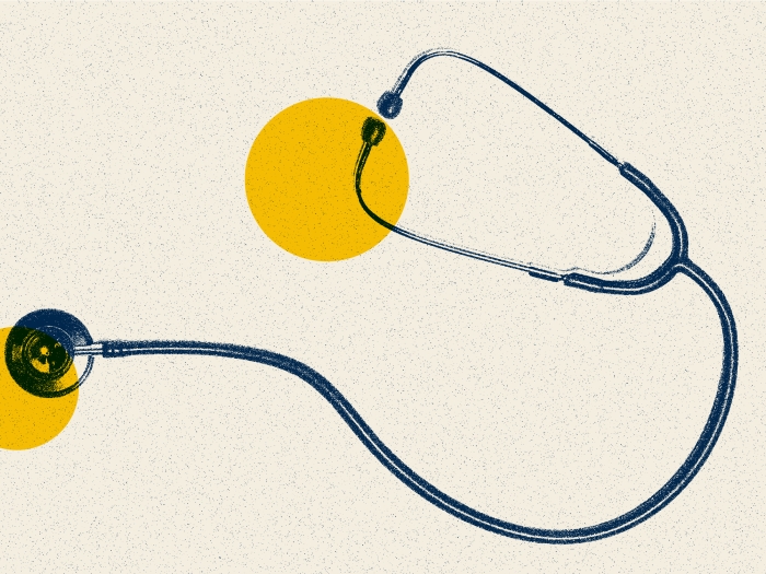 stethoscope blue yellow