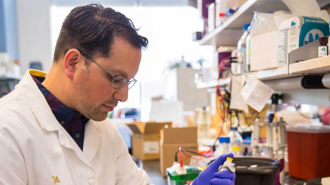 A person working in a lab