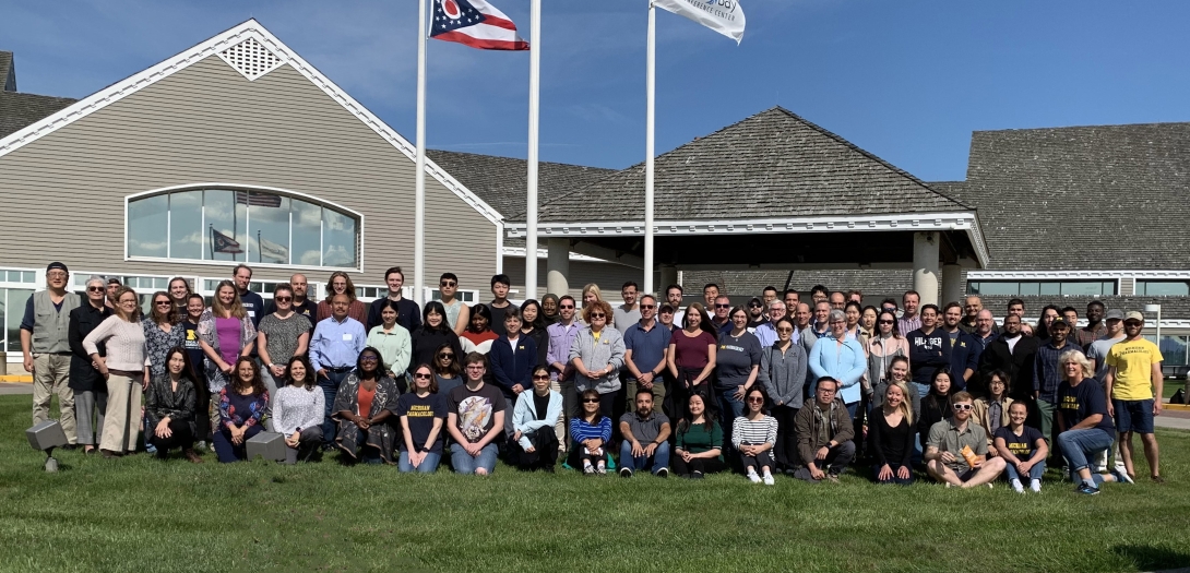 Pharmacology staff poses for a photo during a retreat