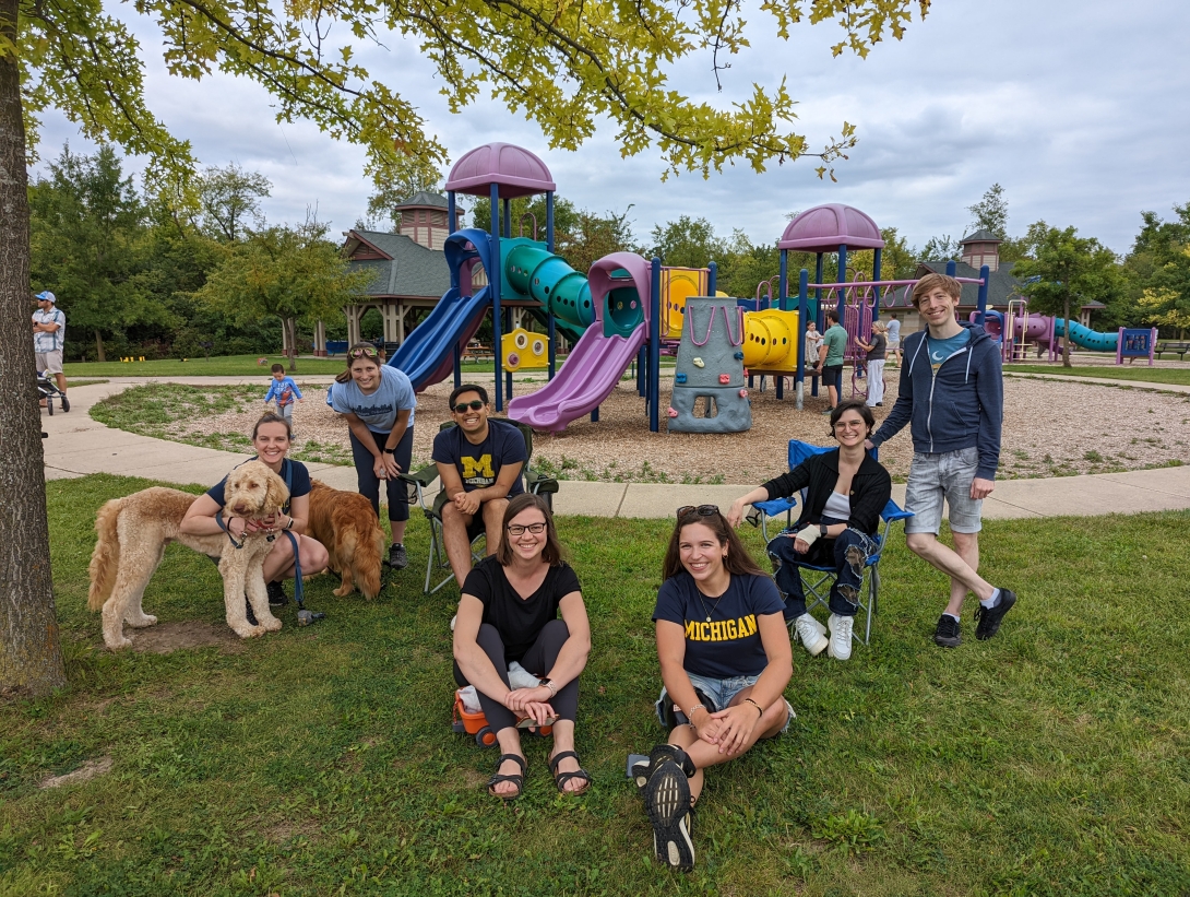 Michigan providers smile at a park