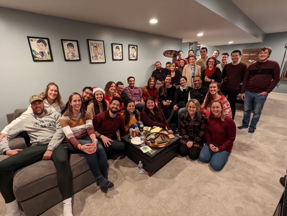 Internal Med providers smile at a home gathering