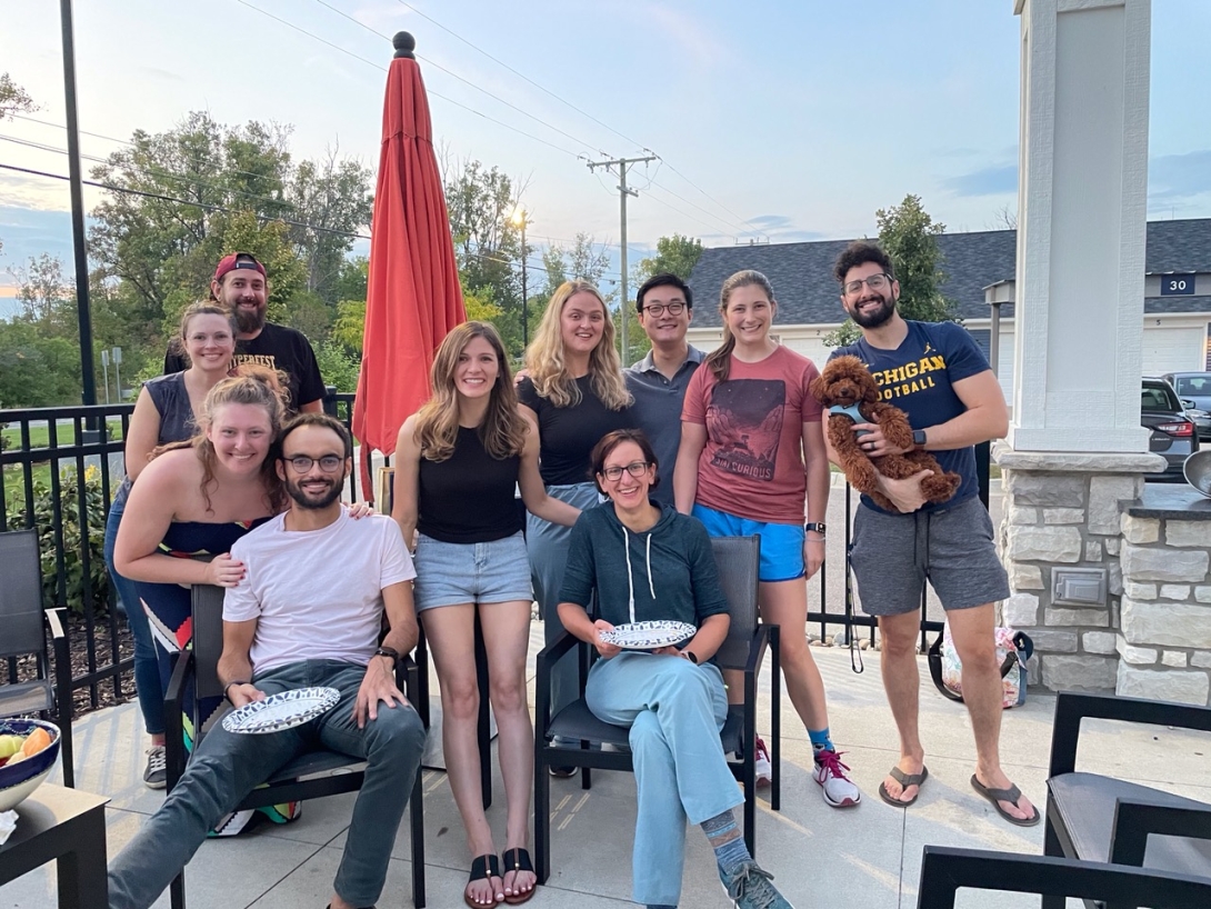 Michigan providers smile for a photo at an outdoor patio