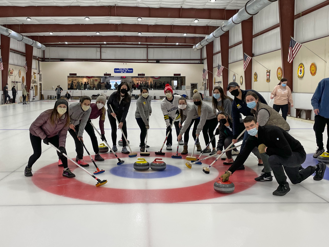 Resident wellness retreat where dermatology residents went curling 